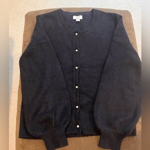 J Crew Classic Black Cardigan Sweater